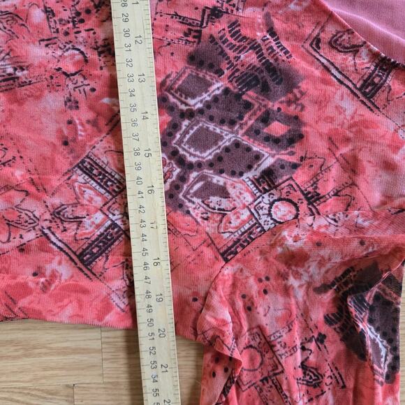 Laura Ashley Womens Vintage Y2K Semi Sheer Mesh Top Large Fairy Boho Artsy - Picture 5 of 10